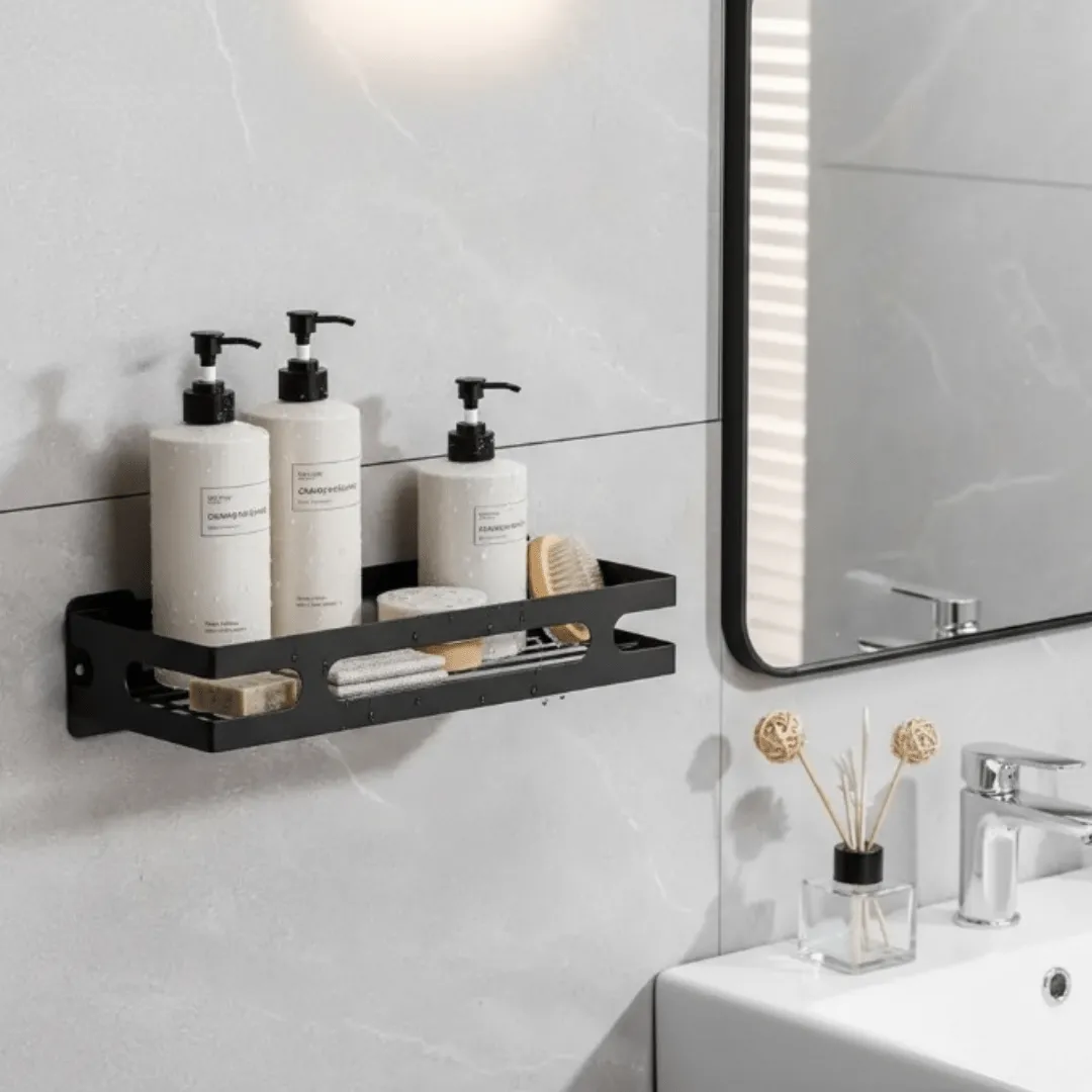 Étagère murale pour salle de bain, design élégant, rangement pratique pour la maison