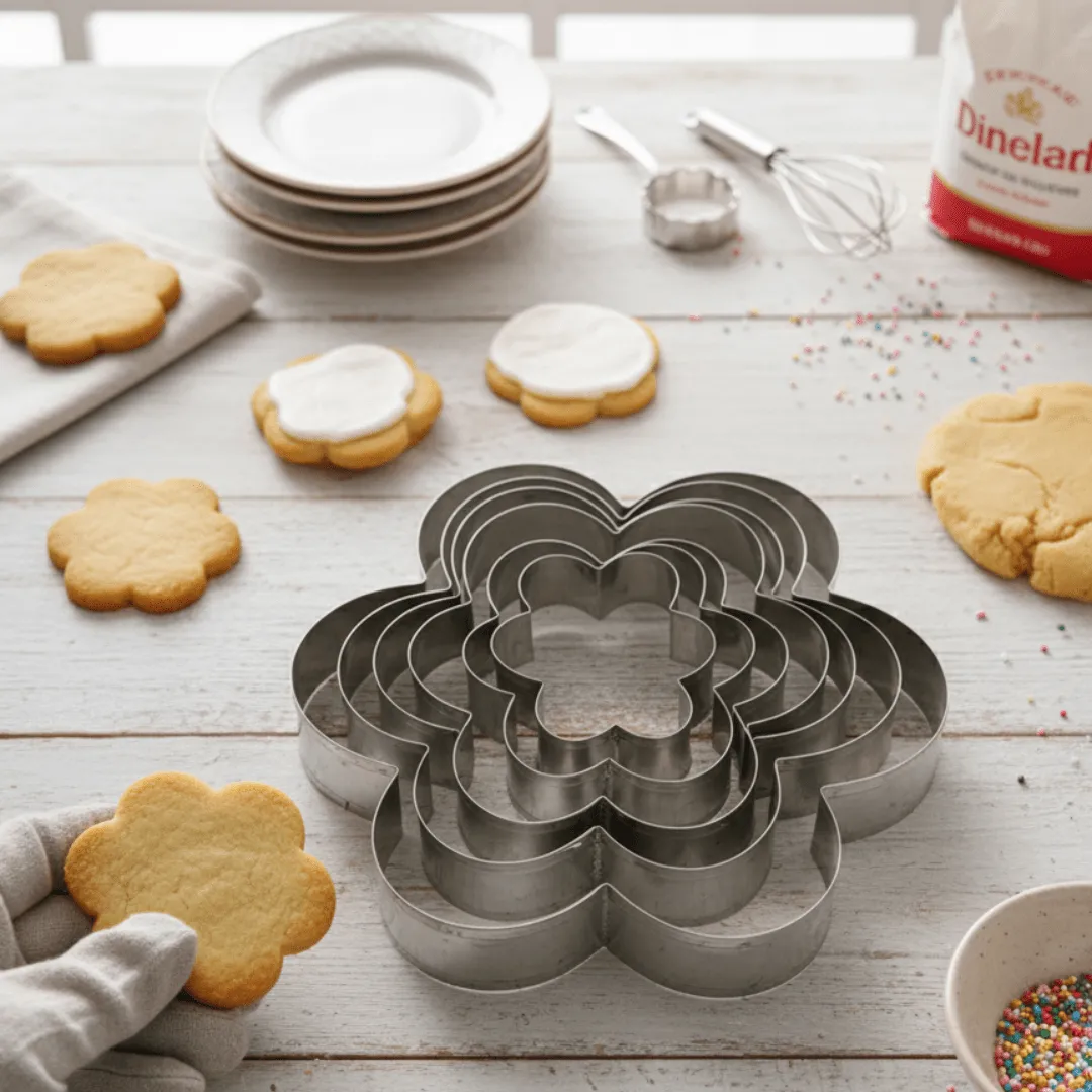 Lot de 7 emporte-pièces en forme de fleur en acier inoxydable pour biscuits