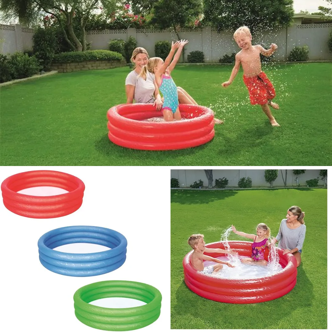 Piscine gonflable enfant compacte 152 x 30 cm, facile à gonfler et pratique pour l’été (colleur aléatoire)