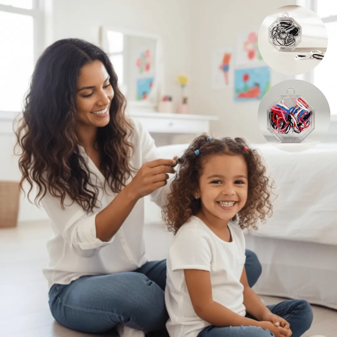 élastiques à cheveux avec boîte de rangement réutilisable (colleur aléatoire)