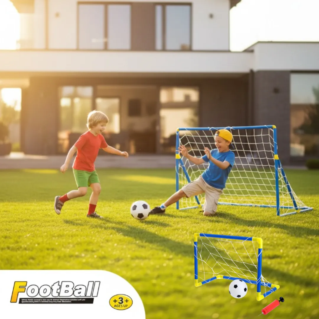 Buts de football interactifs pour enfants avec pompe – pour jardin et intérieur
