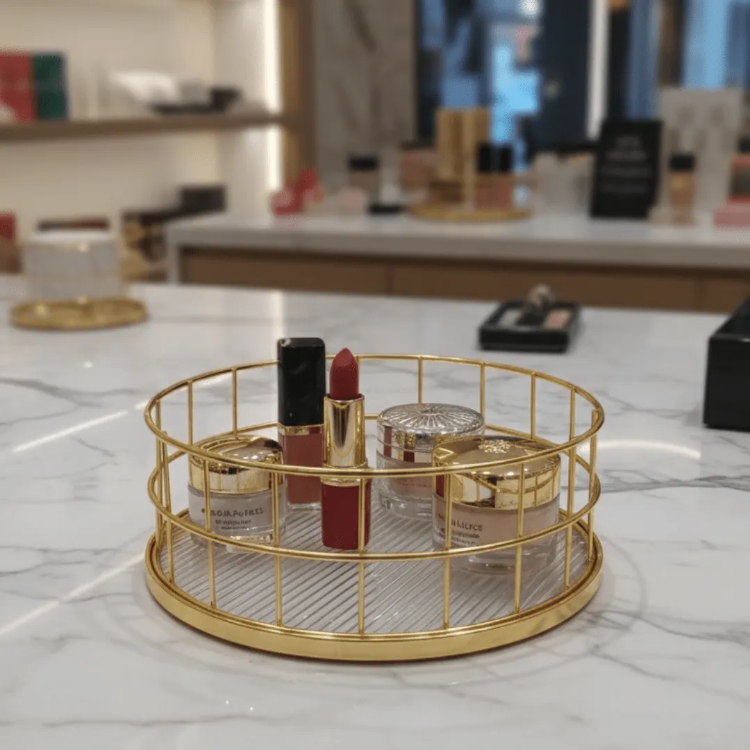 Boîte de rangement pour cosmétiques, idéale pour organiser pinceaux, maquillage et accessoires ronds