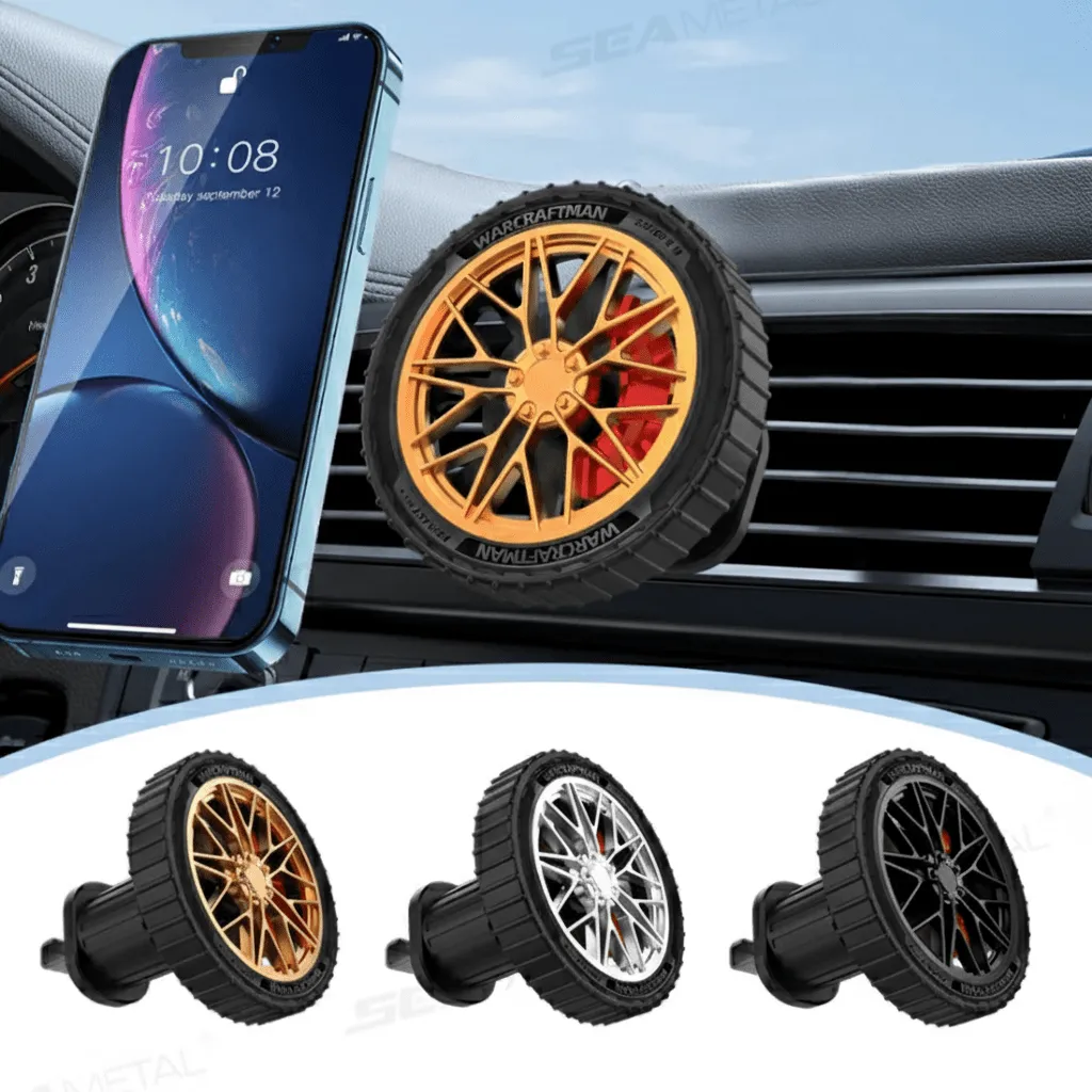 Support magnétique pour smartphone à fixer sur les bouches d’aération de voiture (colleur aléatoire)