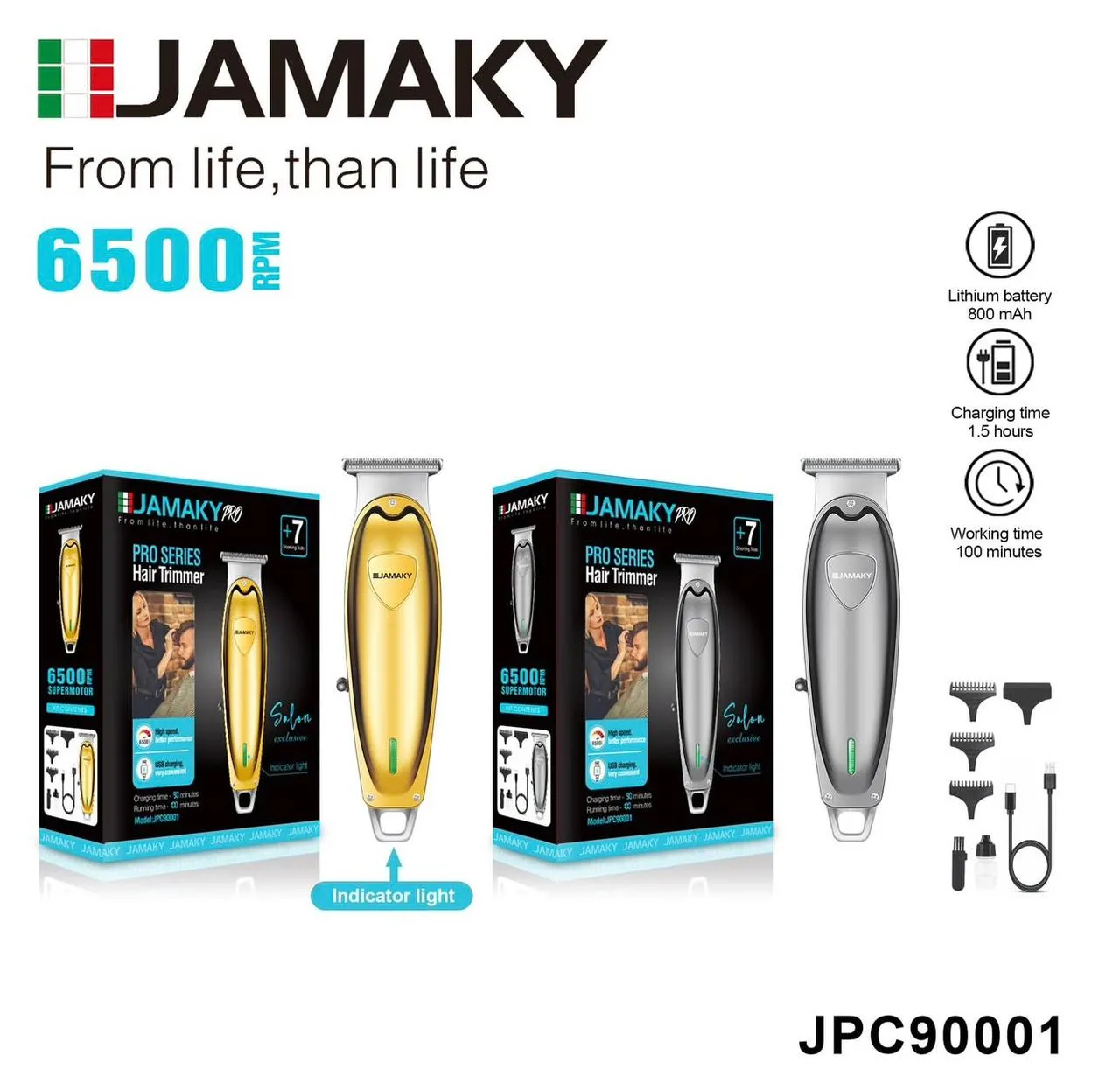 Tondeuse électrique pour hommes – Précise et rechargeable avec accessoires (colleur aléatoire)