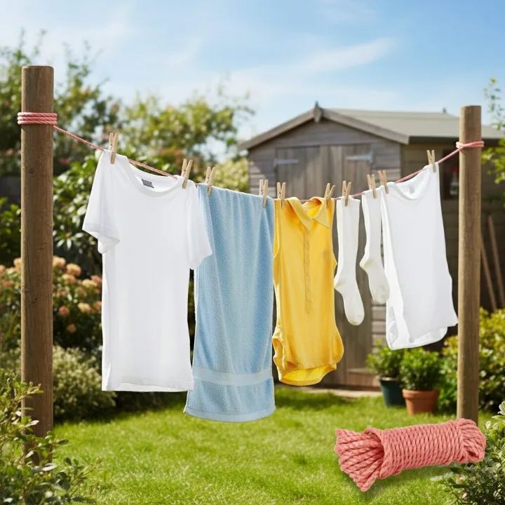 Corde à linge résistante 5 m – Séchage sûr et efficace