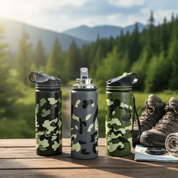 Bouteille d'eau isotherme en acier inoxydable, réutilisable, parfaite pour le sport et la salle de gym (colleur aléatoire)