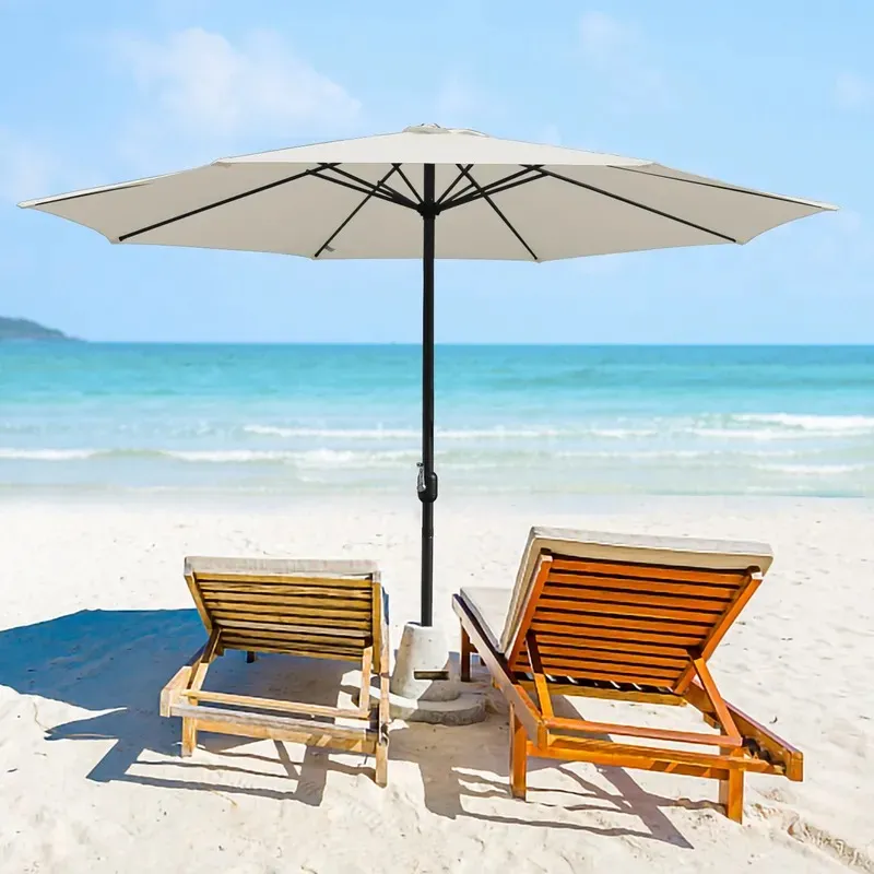 grand parasol de jardin et plage et café 2.7m (excellon qualité) (avec manivelle)