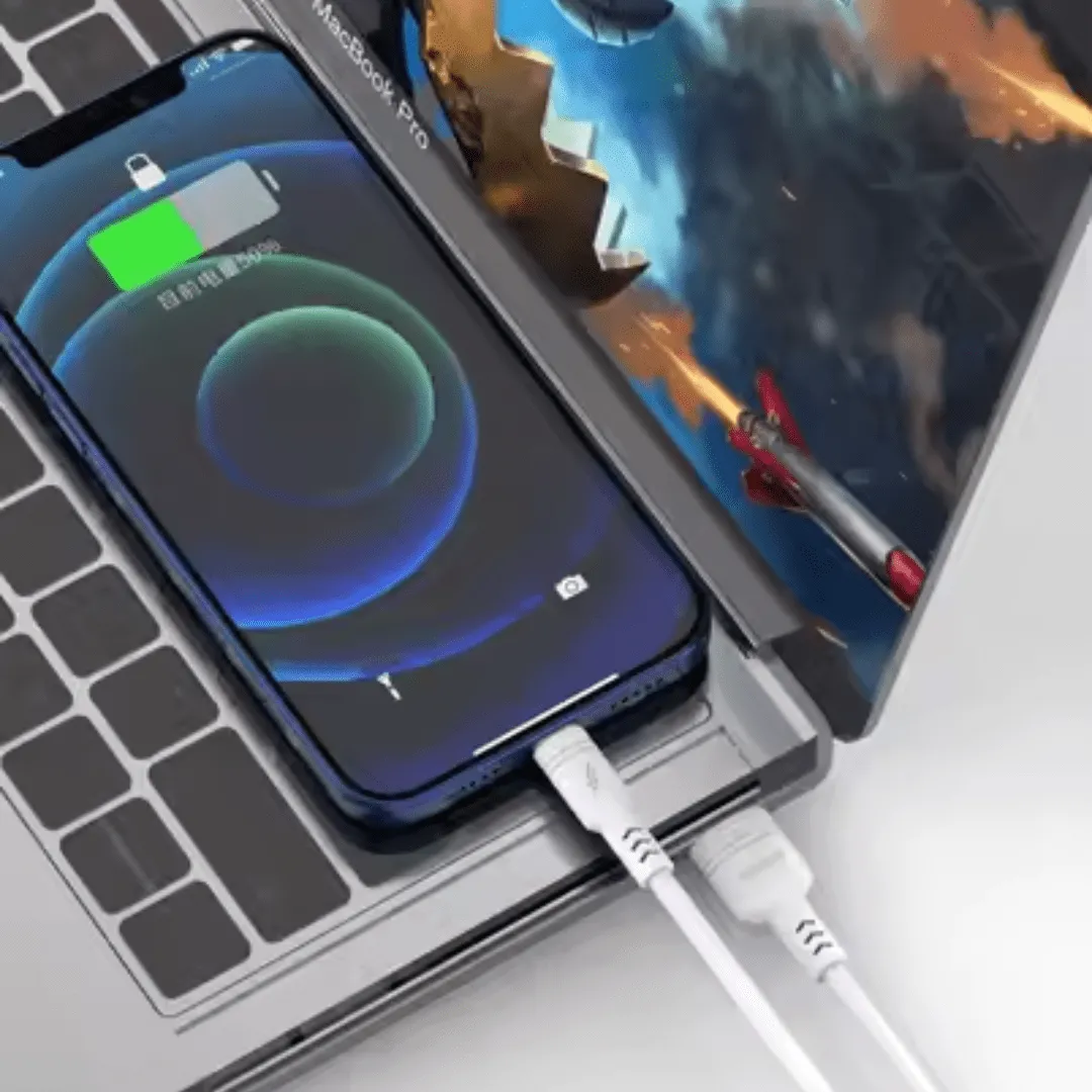Câble de charge USB-C pour appareils portables et vêtements connectés.