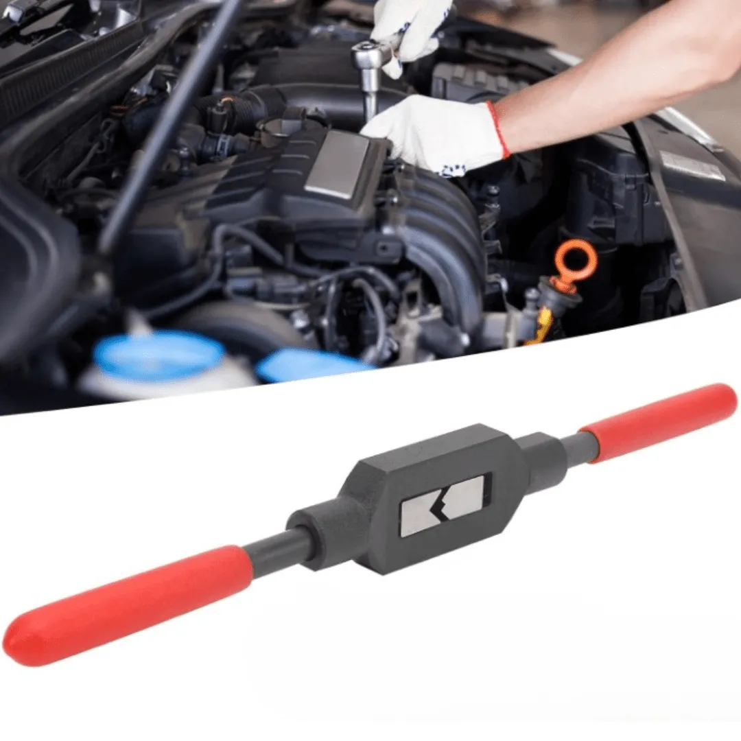Clé à tarauder réglable en acier pour tarauds M3 à M10, outil de filetage précis.