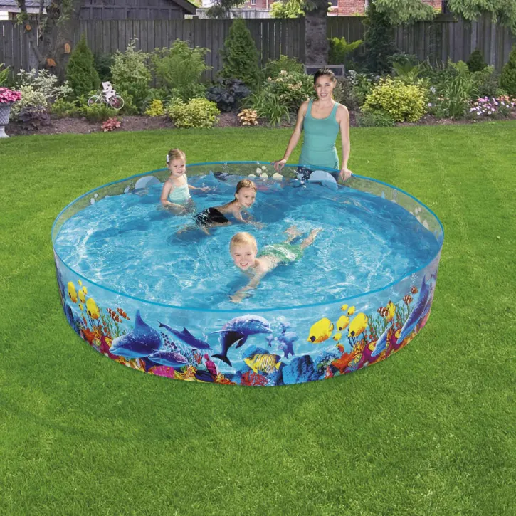 Piscine rigide pliable pour enfants – sans gonflage, grand bassin en plastique