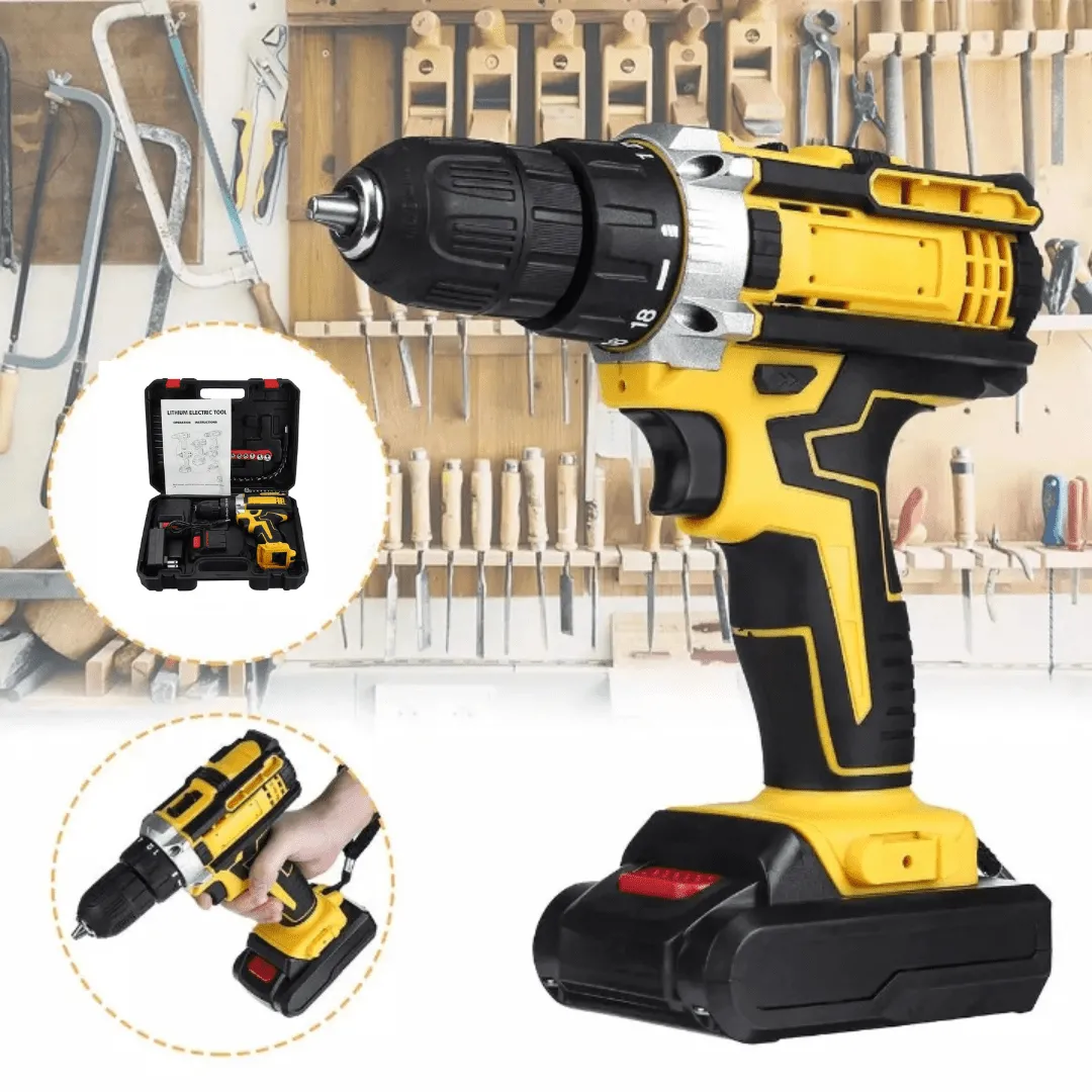 Perceuse sans fil 21V avec double batterie rechargeable pour bricolage et travaux domestiques