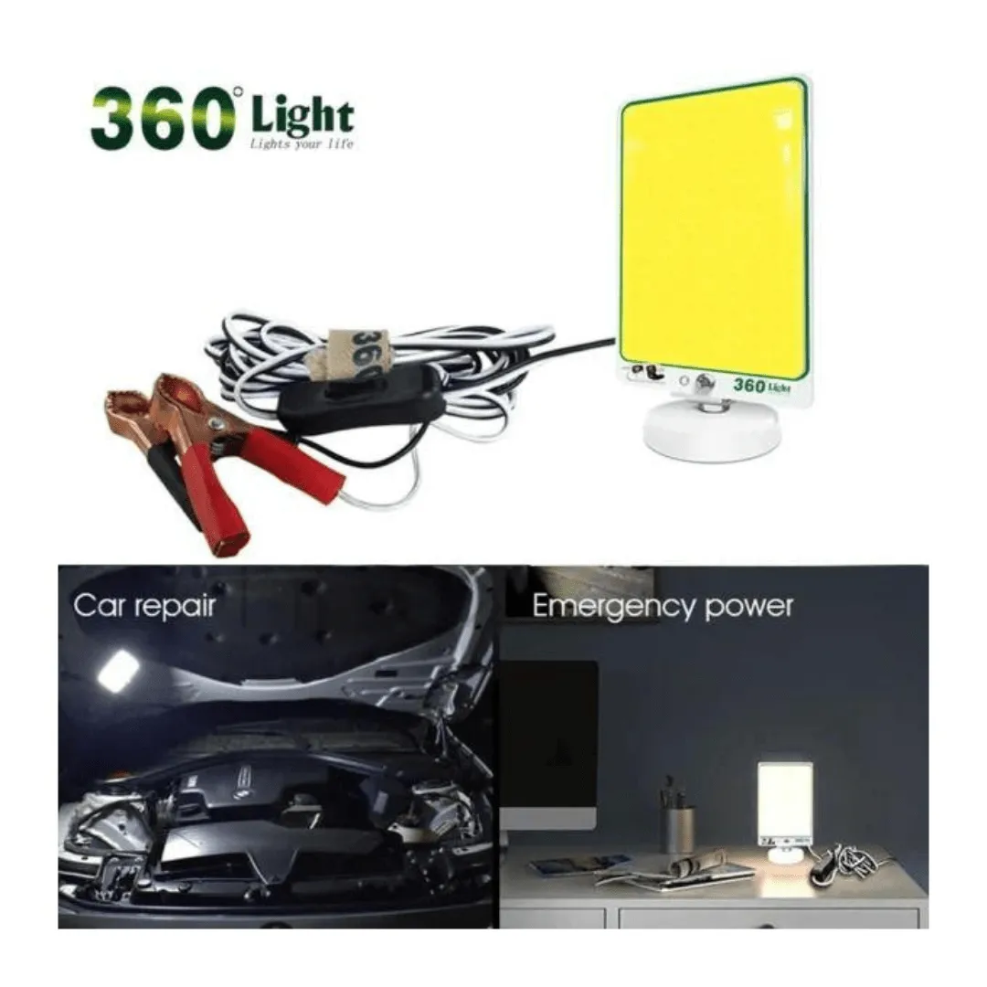 Lampe portable 13,5 x 12 cm à éclairage 360° pour maison et voiture.