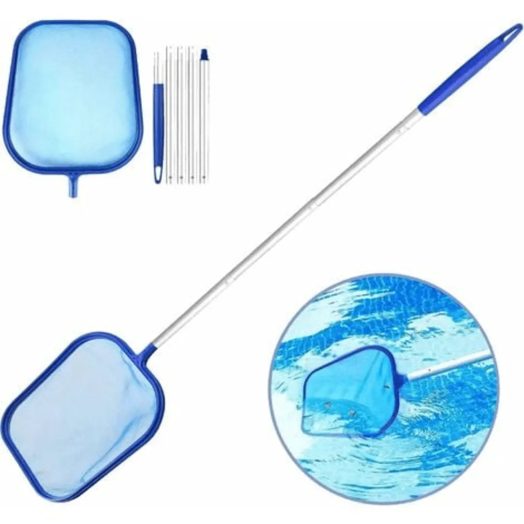 Ramasse-feuilles robuste pour piscine avec filet résistant – Outil de nettoyage efficace pour surface et fond