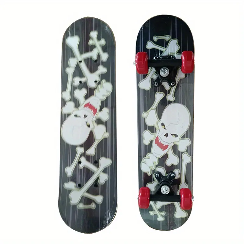 Skateboard enfant junior débutant design rétro bois