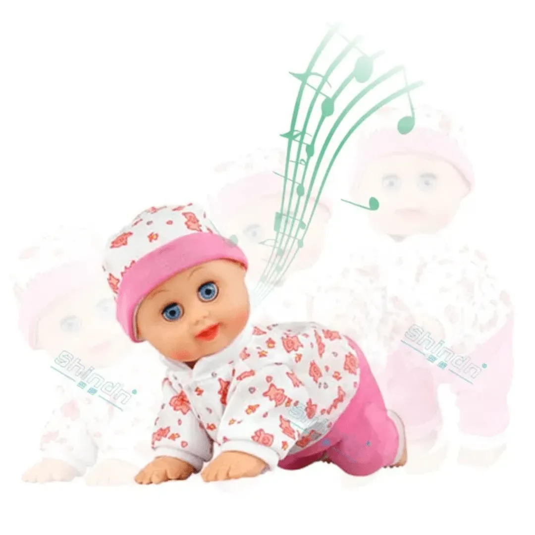 Poupée bébé interactive qui rampe marche et produit des sons divertissants