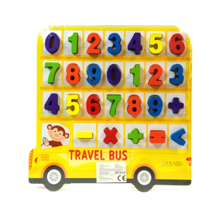 Puzzle numérique en bois pour enfants, dimensions 29×28 cm.