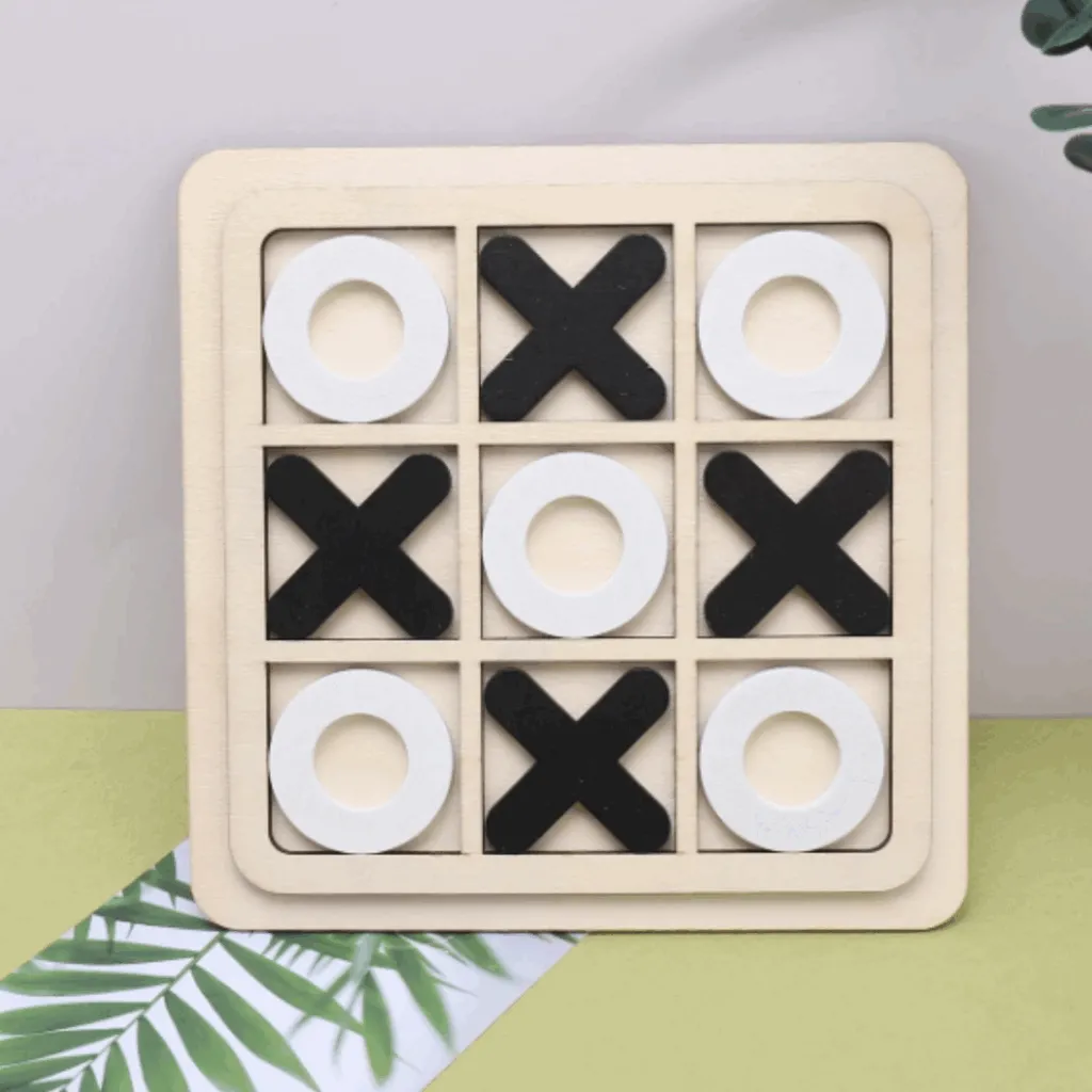 Jeu éducatif en bois XO, puzzle interactif pour enfants.