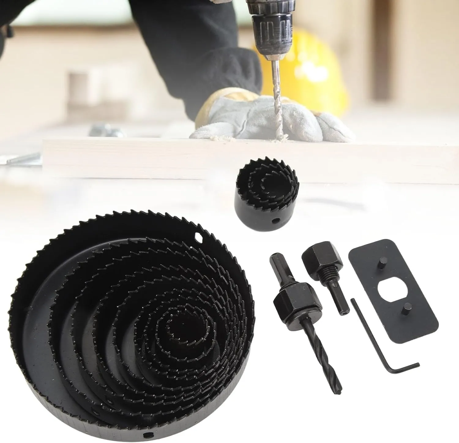 Lot de 16 outils de perçage circulaire en acier au carbone, 19 à 127mm