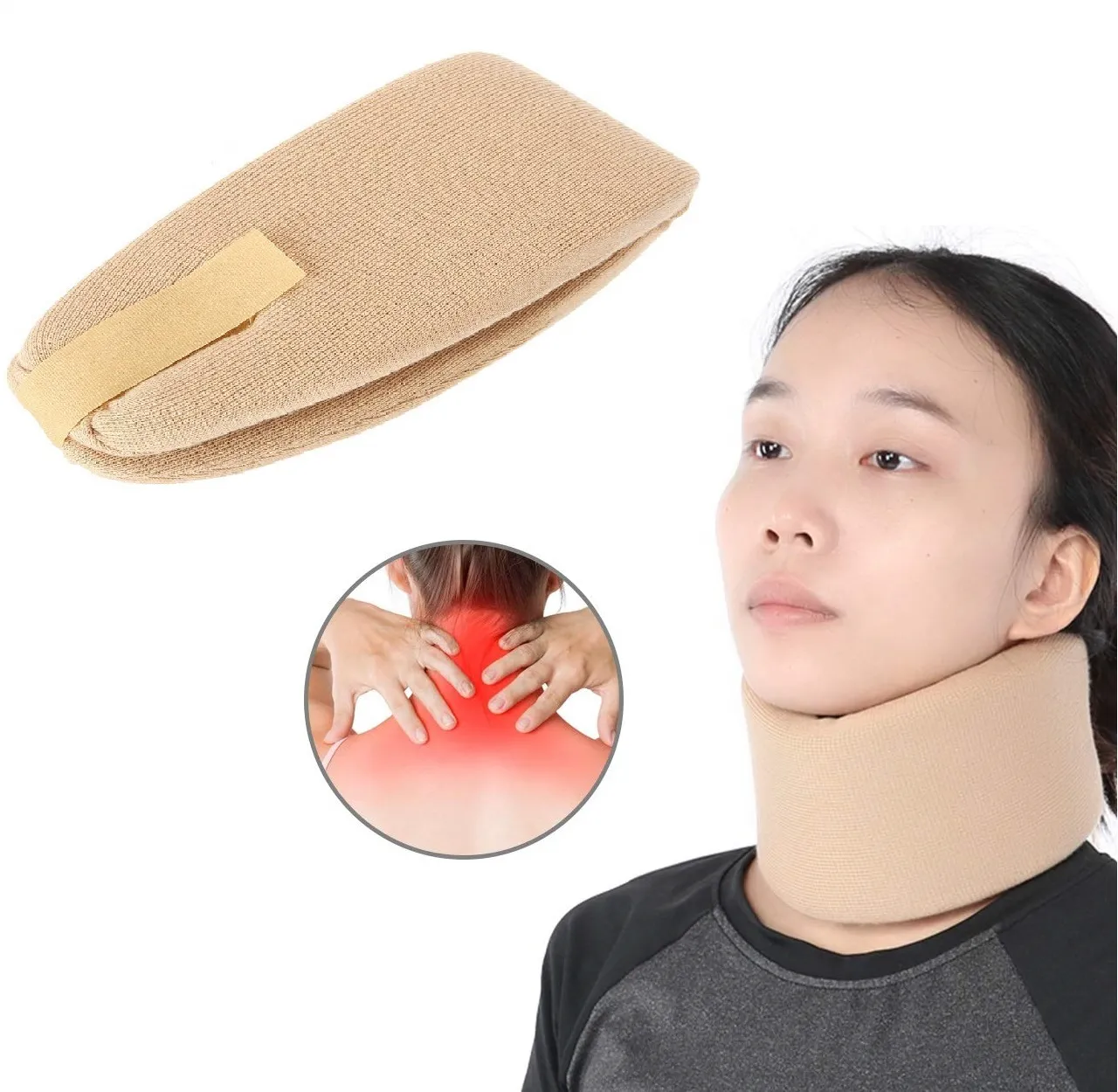 Collier cervical unisexe en mousse douce pour l'apaisement des douleurs au cou
