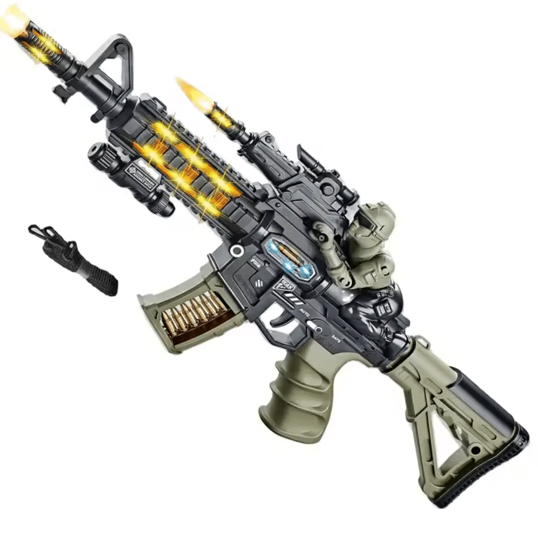 Pistolet lumineux et sonore pour jeux d’action des enfants.