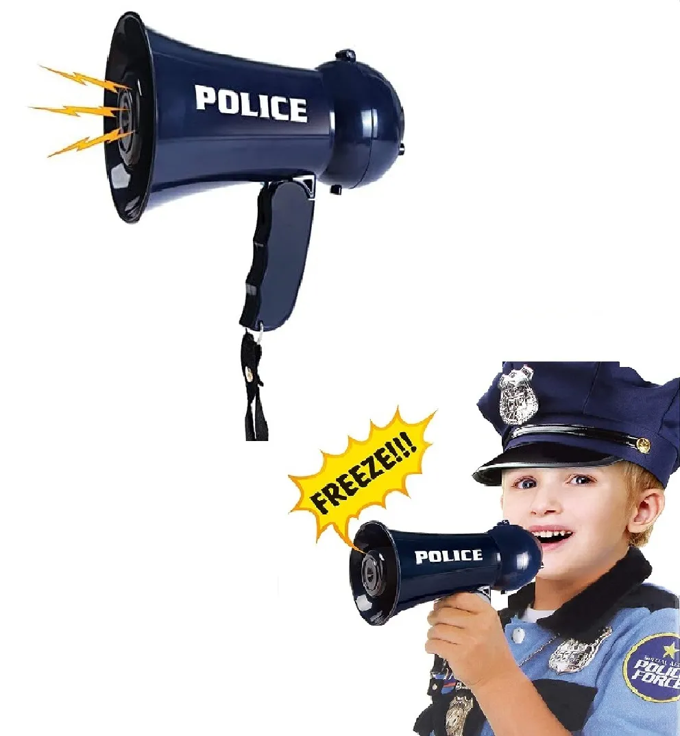 Mégaphone de policier pour enfants avec sons de sirène, accessoire de jeu d'imitation