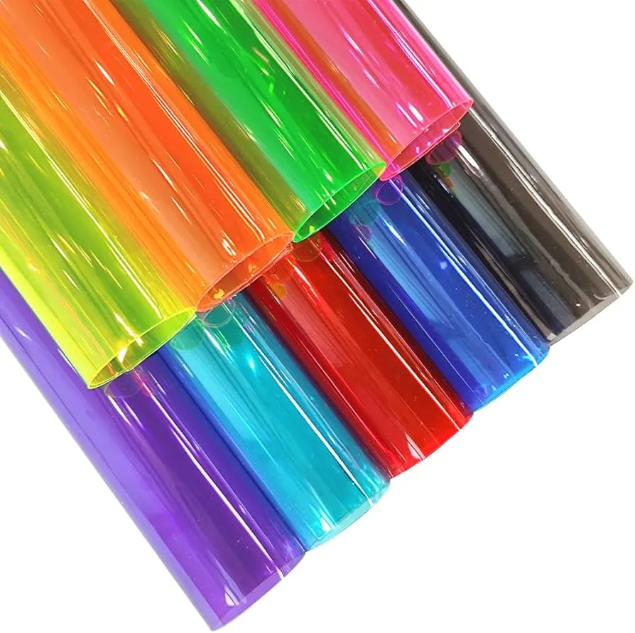 Film coloré transparent professionnel 30x120 cm en tissu imperméable souple.