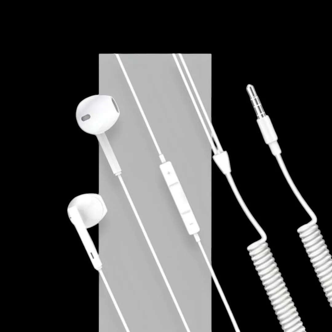 Écouteurs intra-auriculaires extensibles 110 cm, basses puissantes, pour téléphones, MP3 et ordinateurs.