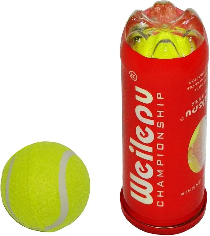 Ensemble de 3 balles de tennis durables couleur jaune – Format compact.