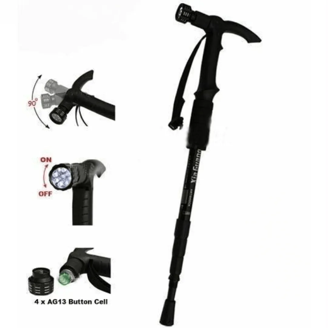 Bâton de trekking ajustable, pliable et en aluminium pour les activités en plein air.