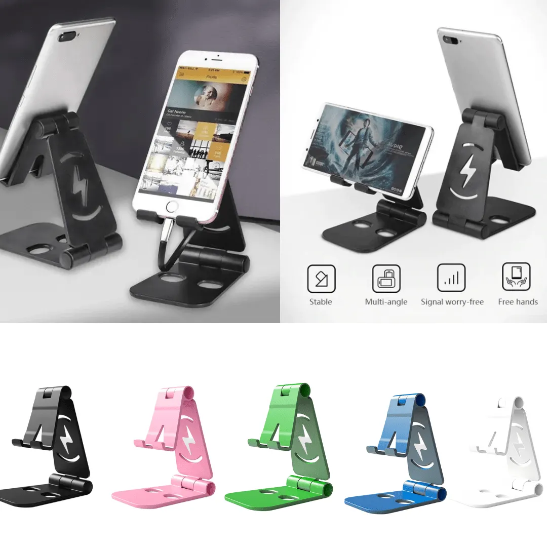 Support de téléphone de bureau ajustable et pliable pour une utilisation pratique (colleur aléatoire).