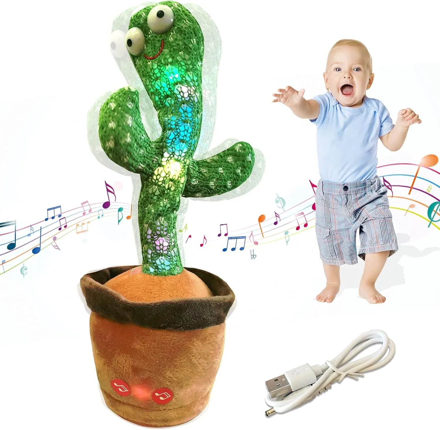 Peluche cactus interactive – Chante, parle et bouge de manière amusante.