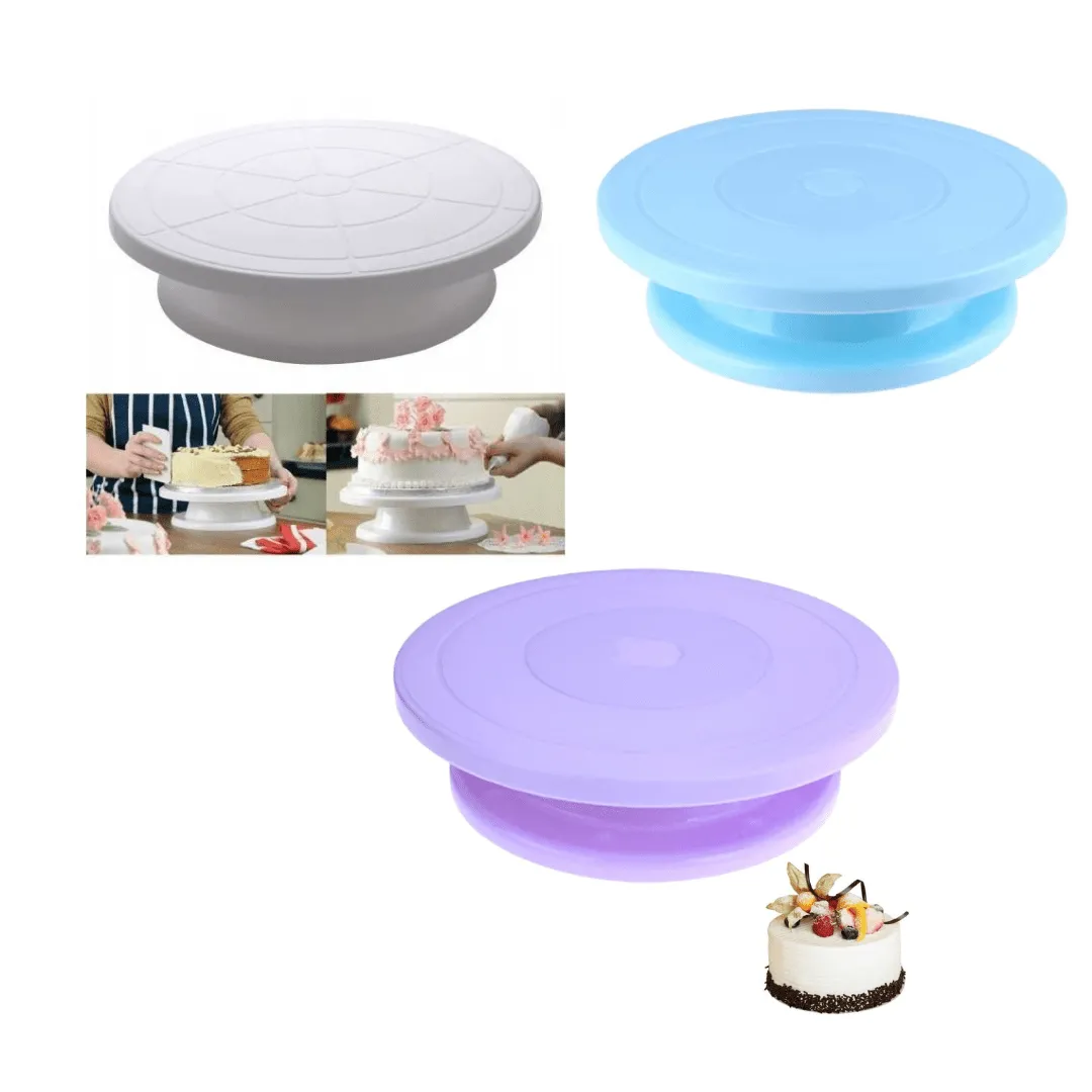 Plateau tournant en plastique pour décoration de gâteaux (colleur aléatoire)