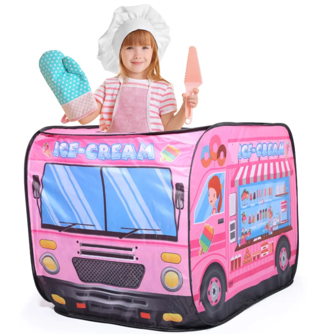 Tente pop-up pour enfants, camion de glace Ant Class, maison de jeu intérieure et extérieure.