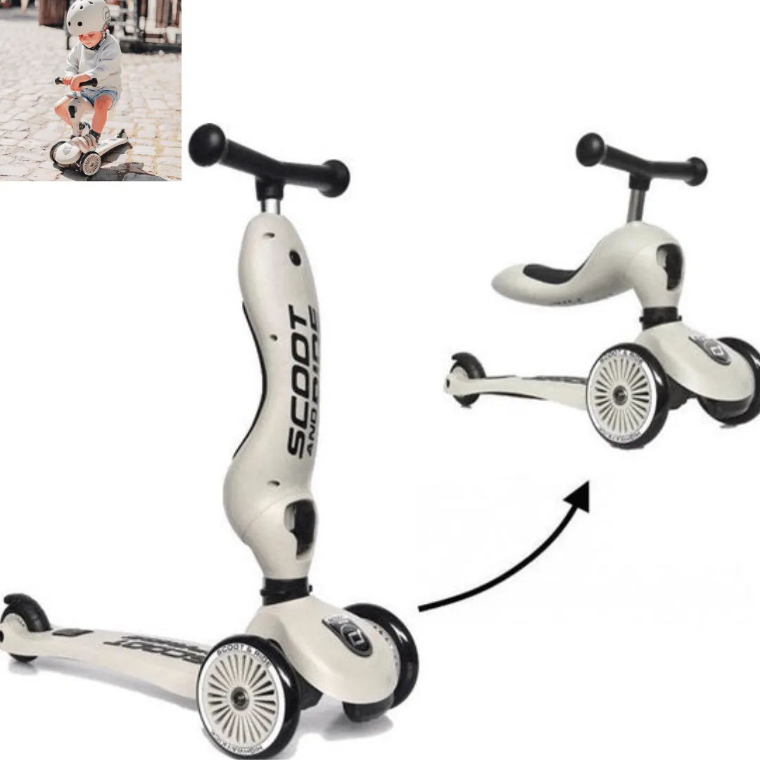 trottinette pour enfant évolutive avec siège intégré, pratique et sécurisée pour les petits.