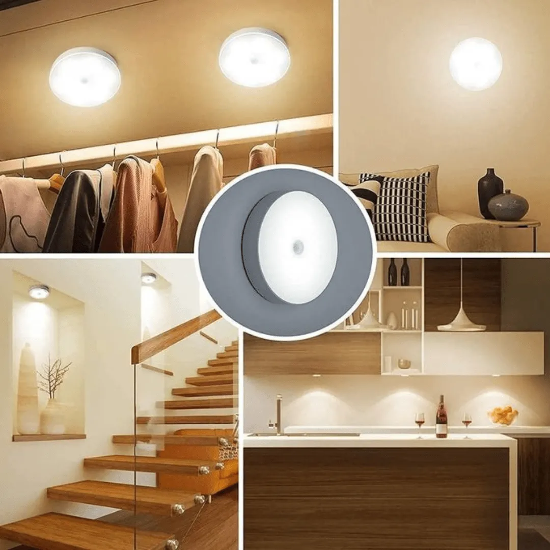 Lampe LED magnétique avec détecteur de mouvement, idéale pour l’éclairage sous meuble en cuisine.