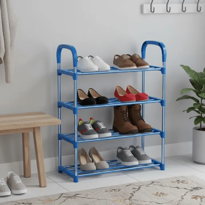 Étagère à chaussures 4 niveaux : Parfaite pour une entrée ou une chambre bien rangée