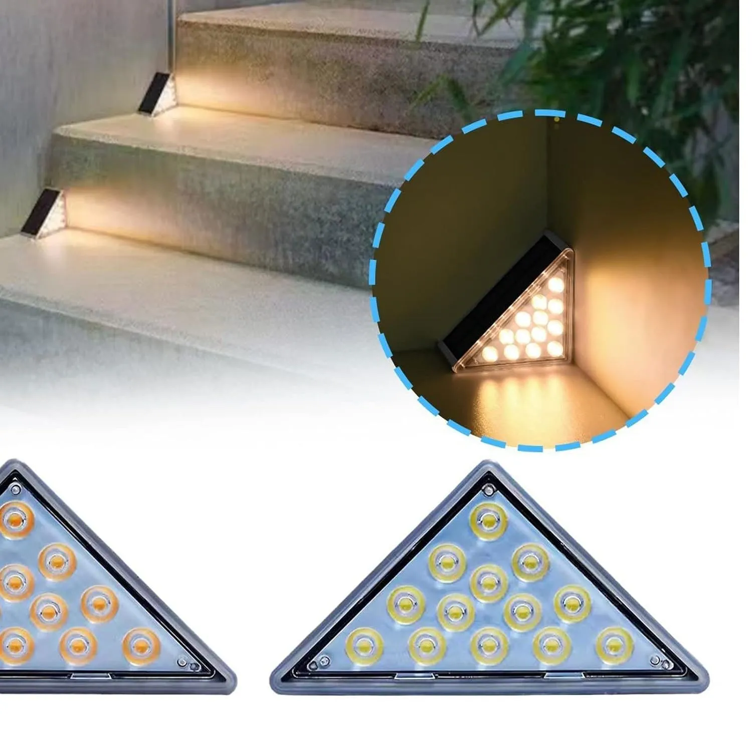 lot de 2 pièces, Éclairage solaire pour marches d'escalier, lampes étanches pour jardin.