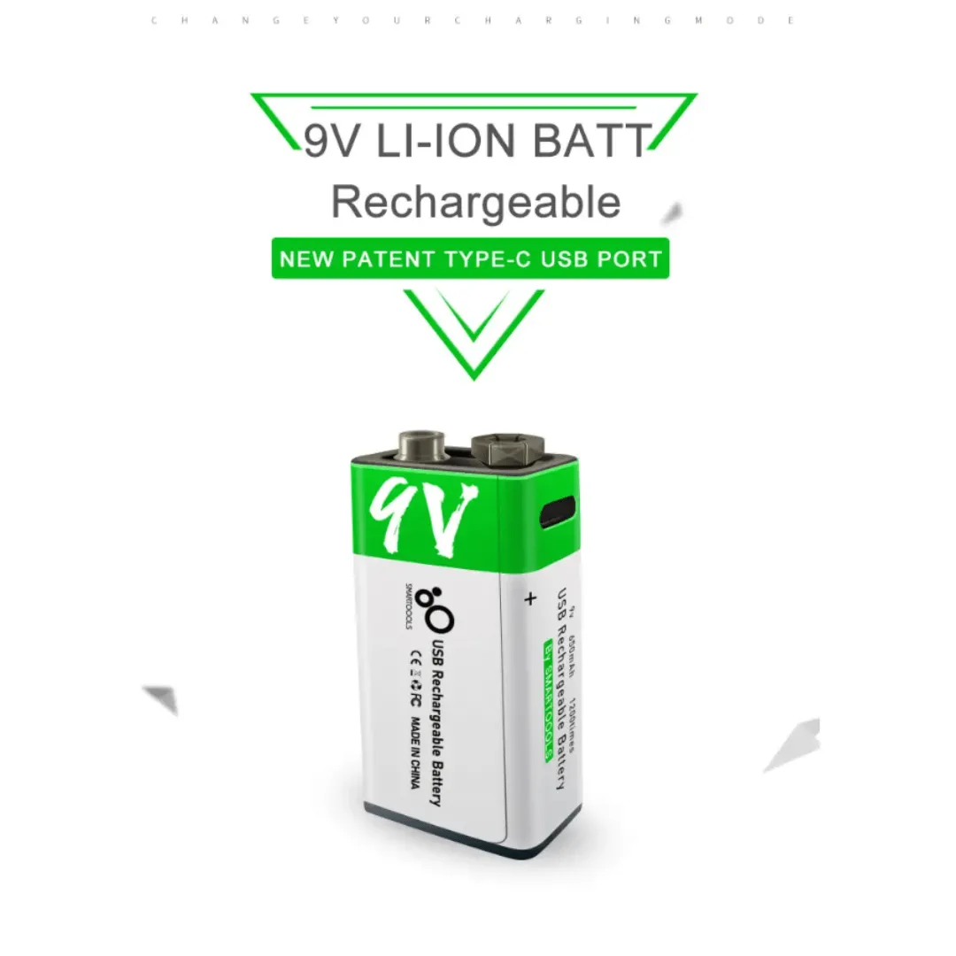 Piles lithium rechargeables 9V 650mAh Ni-Mh, rechargeables via port Type-C : performance et durabilité