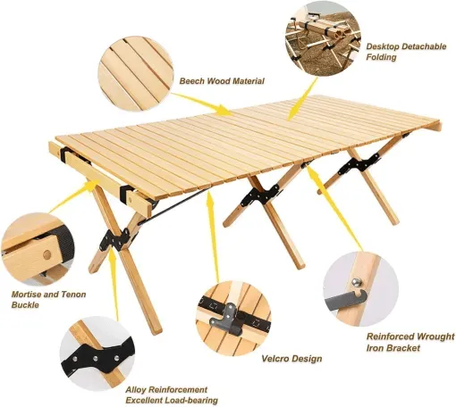 Solution idéale pour les pique-niques : table de camping pliable