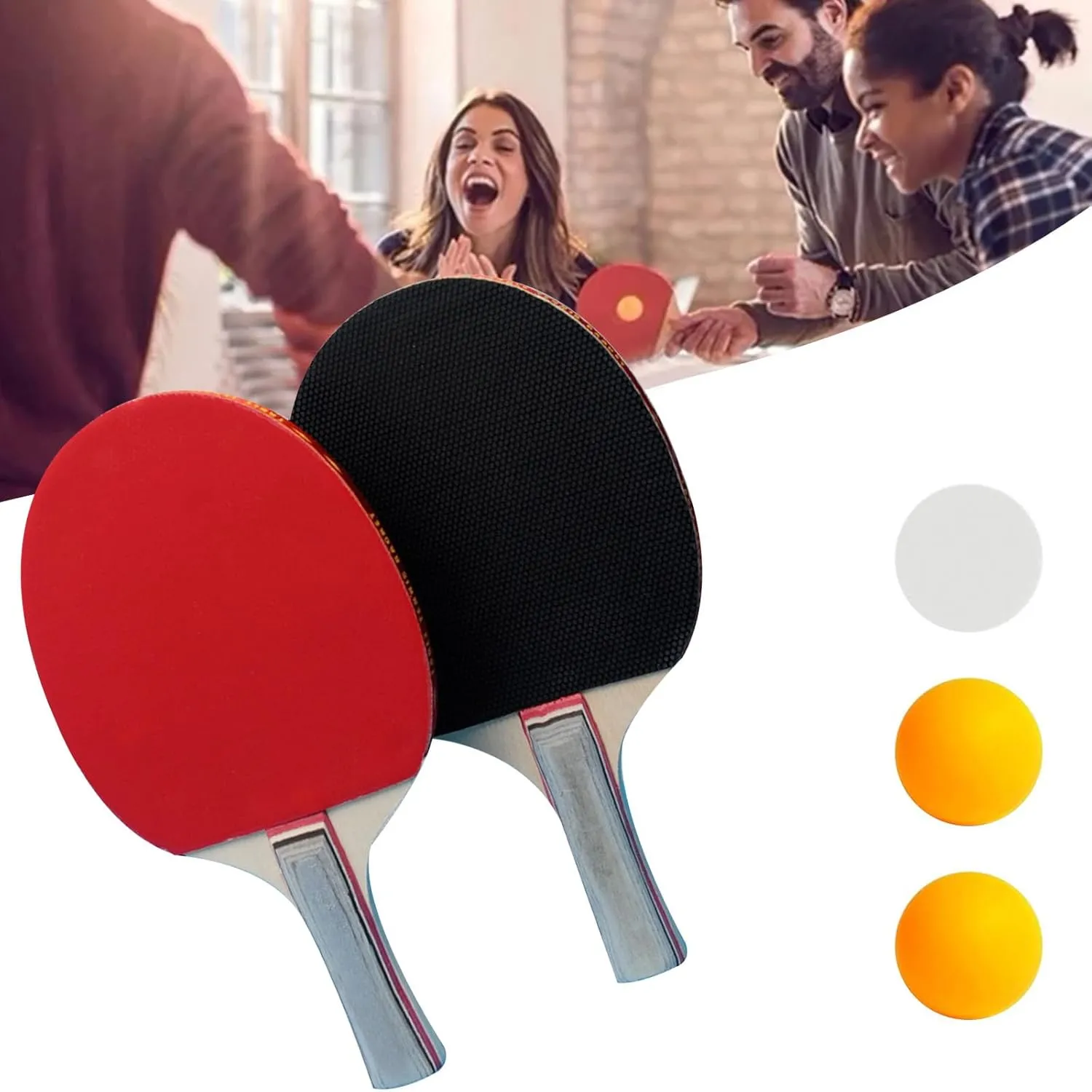 Ensemble ludique de tennis de table : 2 raquettes et 3 balles pour s'amuser et se divertir