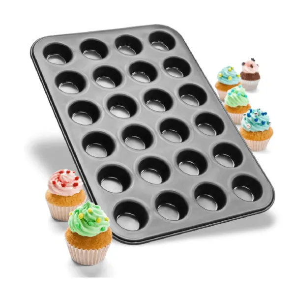 Ensemble de 24 Mini Moules à Gâteau Ronds Antiadhésifs ,accessoires de cuisson