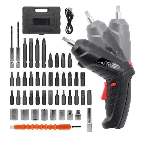 Tournevis électrique sans fil rechargeable 3,6 V avec 47 accessoires de bricolage