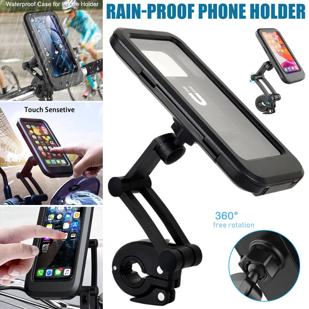 Support Téléphone portable Étanche avec Rotation à 360°pour Vélo et Moto