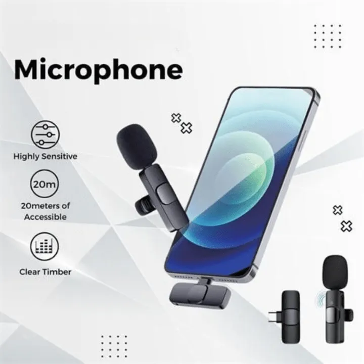 Microphone Sans Fil Portable pour Enregistrement Audio et Vidéo