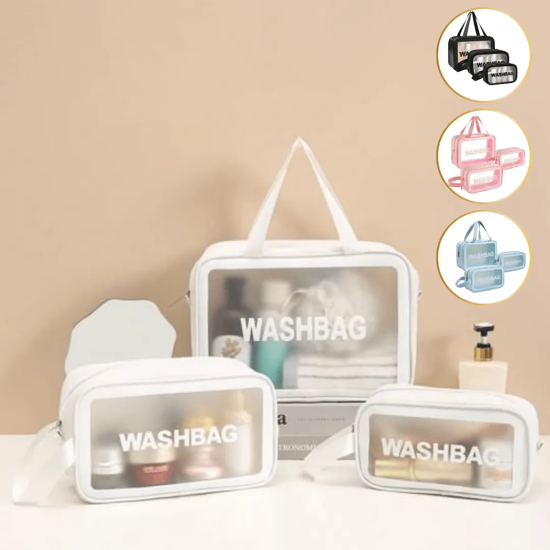 Ensemble de 3 Trousse De Maquillage Transparentes pour Femmes (colleur aléatoire)