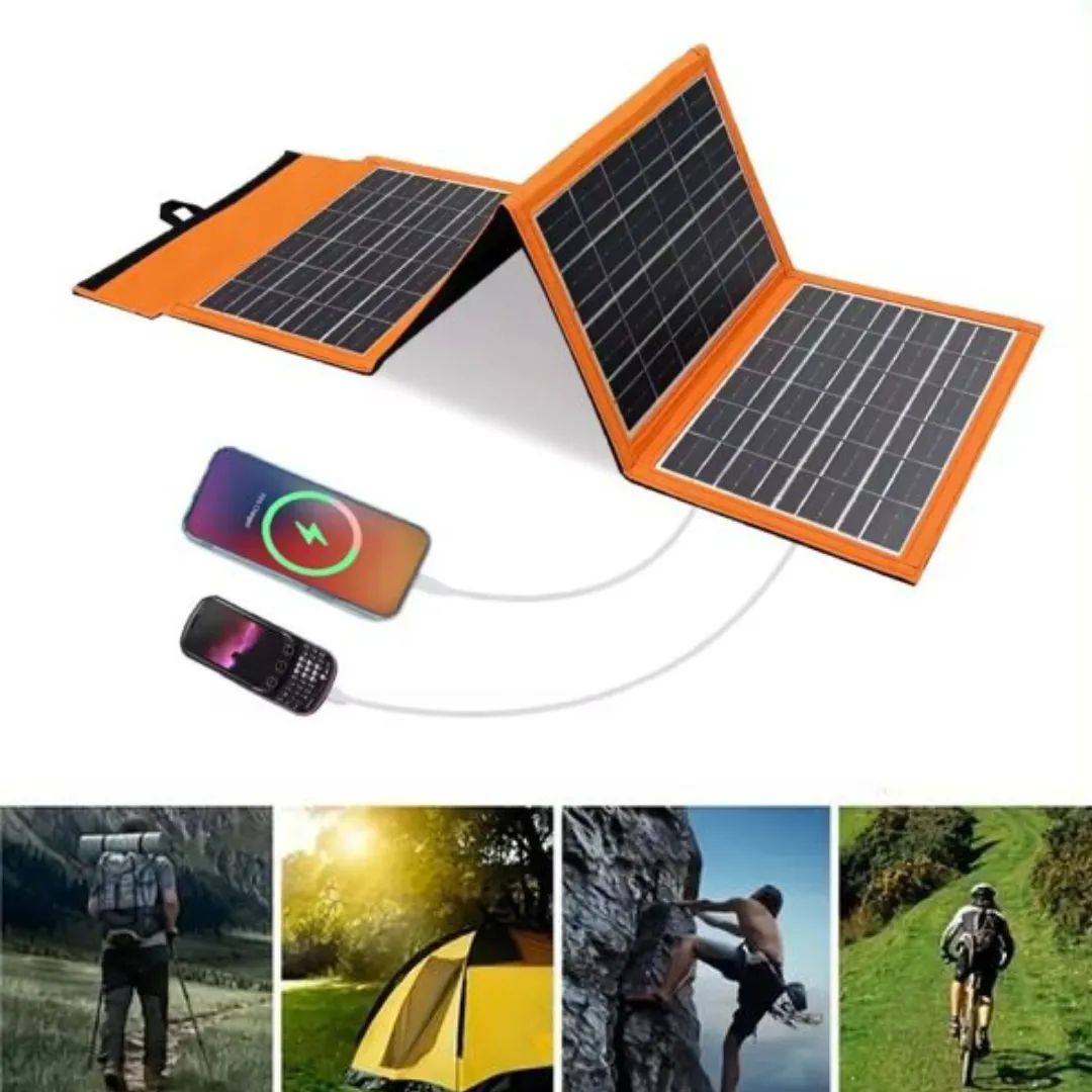 Chargeur Solaire Portable Pliable 15W, 6V pour Camping et Randonnée et voyage