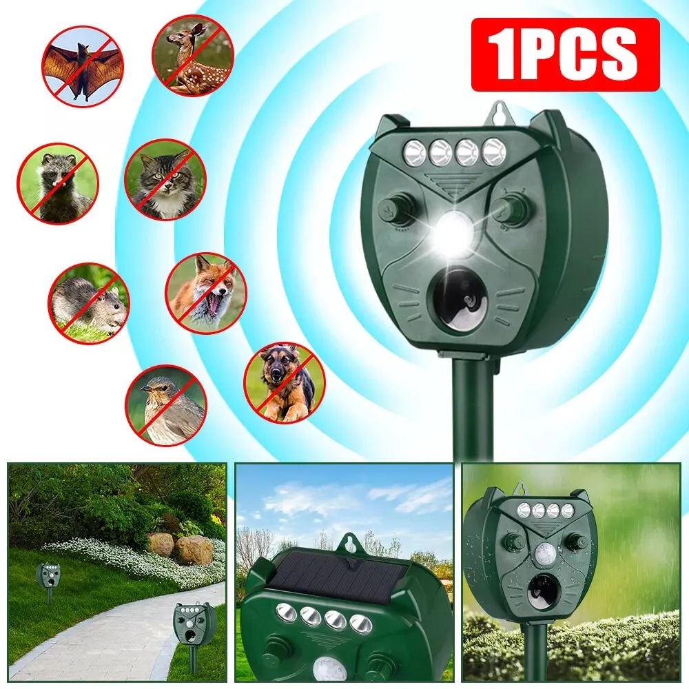 Répulsif Solaire Ultrasonique pour Animaux Extérieurs ,Souris, Oiseau, Chat, Chien