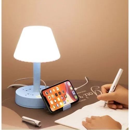 Lampe de Lecture LED avec 3 Prises et 3 Ports USB pour chember de coucher et bureau