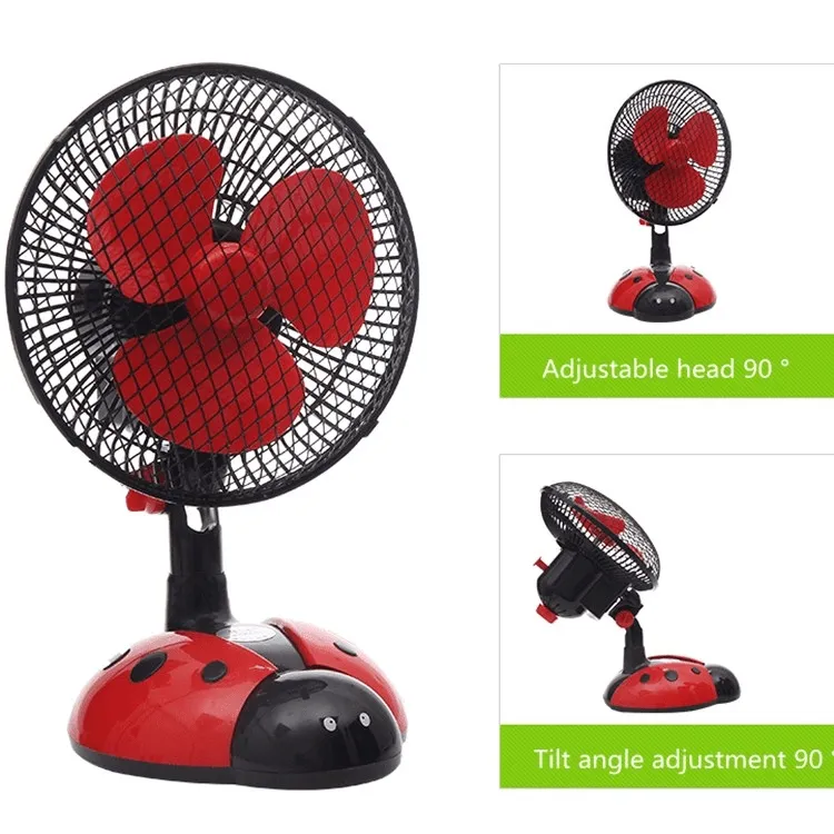 Ventilateur de Bureau Électrique avec Motif Coccinelle Rouge pour la maison,voyages