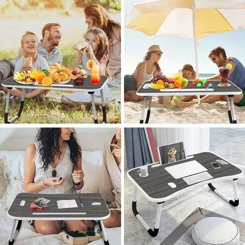 Table de lit pour Ordinateur Portable avec Porte-Gobelet pour terrasse, balcon, jardin, piscine, plage